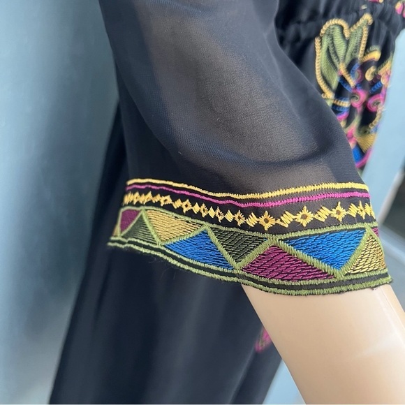 Flying Tomato Bohemian Beach Sun Dress Tribal Ethnic Style Retro Embroid… - Picture 2 of 10